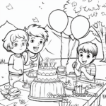 Outdoor Birthday Picnic Coloring Pages 3