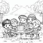 Outdoor Birthday Picnic Coloring Pages 4
