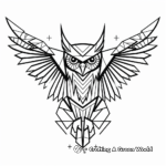 Owl in Flight: Geometric Owl Wings Coloring Pages 1