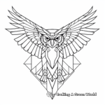 Owl in Flight: Geometric Owl Wings Coloring Pages 2