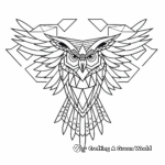 Owl in Flight: Geometric Owl Wings Coloring Pages 3