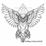Owl in Flight: Geometric Owl Wings Coloring Pages 4