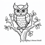 Owl Perched in Fall Tree Coloring Pages 1
