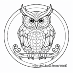Owl Perching on Letter O Coloring Pages 2