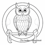 Owl Perching on Letter O Coloring Pages 3