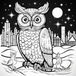 Owl Spirit Animal: A Night-Scene Coloring Pages 3
