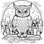 Owl Spirit Animal: A Night-Scene Coloring Pages 4