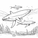 Pair of Humpback Whales: Underwater Scene Coloring Pages 1