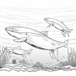 Pair of Humpback Whales: Underwater Scene Coloring Pages 2