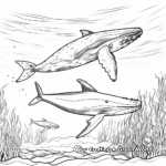 Pair of Humpback Whales: Underwater Scene Coloring Pages 3