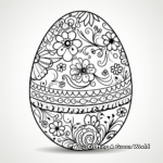 Paisley Pattern Easter Egg Coloring Sheets 1