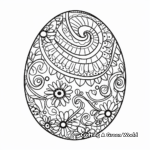 Paisley Pattern Easter Egg Coloring Sheets 4