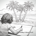 Palm Tree Beach Scene Coloring Pages 3