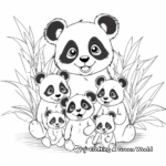 Panda Family Coloring Pages: Parents and Cubs 1