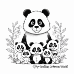 Panda Family Coloring Pages: Parents and Cubs 2