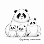 Panda Family Coloring Pages: Parents and Cubs 3