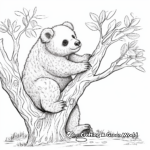 Panda in Action: Climbing Tree Coloring Pages 1