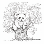 Panda in Action: Climbing Tree Coloring Pages 2