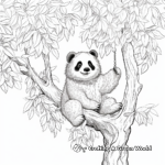 Panda in Action: Climbing Tree Coloring Pages 3