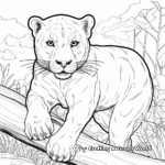 Panther in the Wild: Rainforest-Scene Coloring Pages 1