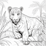Panther in the Wild: Rainforest-Scene Coloring Pages 2