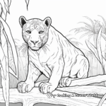 Panther in the Wild: Rainforest-Scene Coloring Pages 4