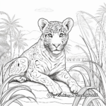 Panther Prowl: Jungle-Scene Wildcat Coloring Pages 1