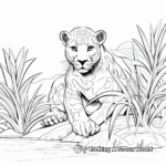 Panther Prowl: Jungle-Scene Wildcat Coloring Pages 2