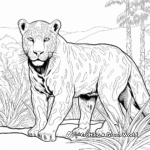 Panther Prowl: Jungle-Scene Wildcat Coloring Pages 3