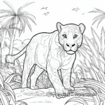 Panther Prowl: Jungle-Scene Wildcat Coloring Pages 4