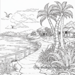 Paradise Tropical Island Landscape Coloring Sheets 2