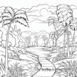 Paradise Tropical Island Landscape Coloring Sheets 4