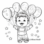 Party Baby: Birthday Baby Coloring Pages 2