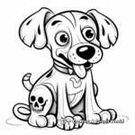 Party-Themed Dog Bone Coloring Pages 1