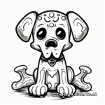 Party-Themed Dog Bone Coloring Pages 2