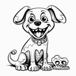 Party-Themed Dog Bone Coloring Pages 3