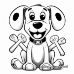 Party-Themed Dog Bone Coloring Pages 4