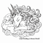 Pastel Dreams: Sleeping Unicorn with Rainbow Mane Coloring Pages 4