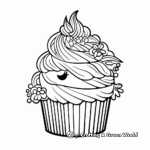 Pastel Unicorn and Cupcake Coloring Pages 1