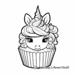 Pastel Unicorn and Cupcake Coloring Pages 4