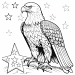 Patriotic Eagle and American Flag Coloring Sheets 1