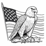 Patriotic Eagle and American Flag Coloring Sheets 2