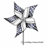 Patriotic Fourth of July Pinwheel Coloring Pages 1