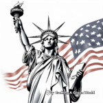 Patriotic Statue of Liberty Coloring Sheets 2