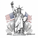 Patriotic Statue of Liberty Coloring Sheets 3