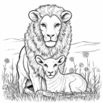 Peace Provoking Lion and Lamb Together Coloring Pages 3