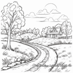 Peaceful Autumn Scenery Coloring Pages 1