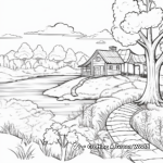 Peaceful Autumn Scenery Coloring Pages 3