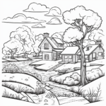 Peaceful Autumn Scenery Coloring Pages 4
