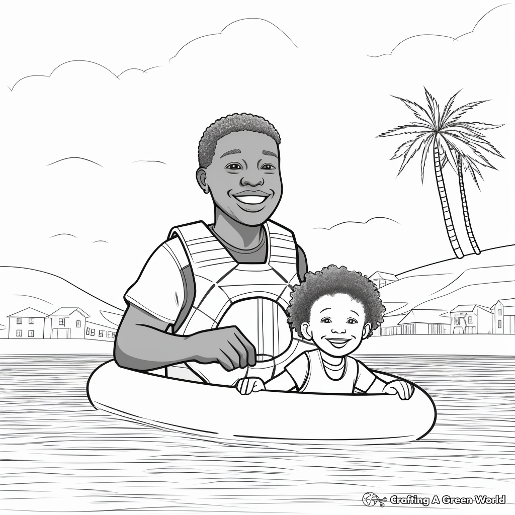 Peaceful Beach Safety Coloring Pages 3